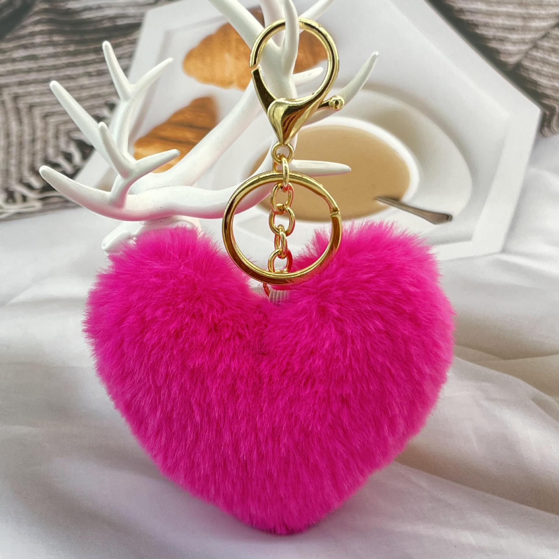 Wholesale Plush Peach heart keychain